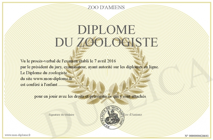 diplome zoologie